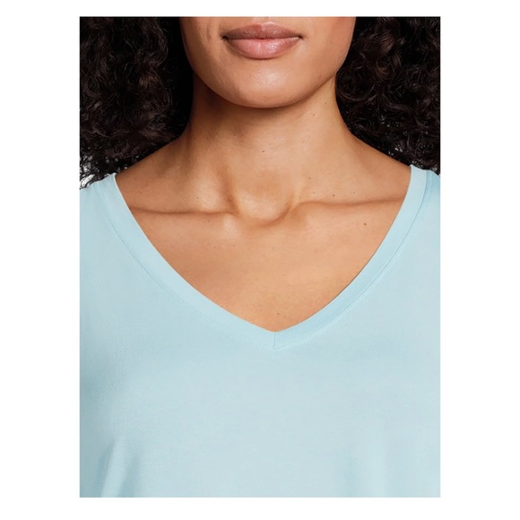 Time and Tru Aqua Freeze Women's High Low Tank Top - Picture 3 of 5